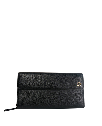 Gucci Pebbled Flap Wallet, front view
